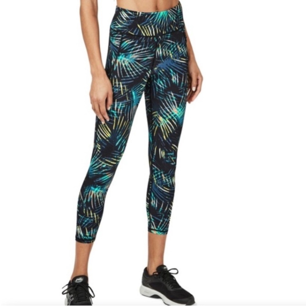 Sweaty Betty Blue and Green Patterned Leggings